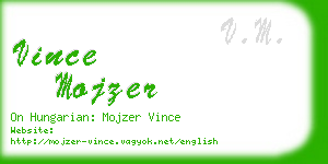 vince mojzer business card